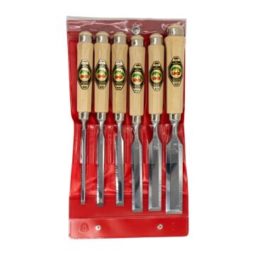 Kirschen Two Cherries Ahşap Saplı Düz Iskarpela Seti 6 Parça Poşetli