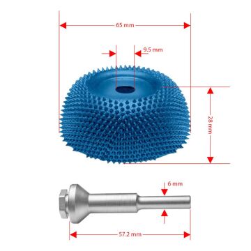 Kutzall CW212X90 Kalın Diş Ahşap Çanak Törpü 65 mm