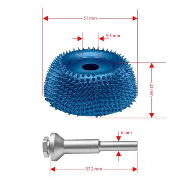 Kutzall CW200X90 Kalın Diş Ahşap Çanak Törpü 51 mm
