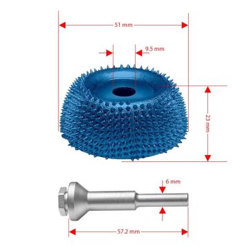 Kutzall CW200X90 Kalın Diş Ahşap Çanak Törpü 51 mm