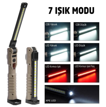 Rox 0221 Şarjlı Katlanır Çok Amaçlı Çalışma Feneri 2000 Lümen