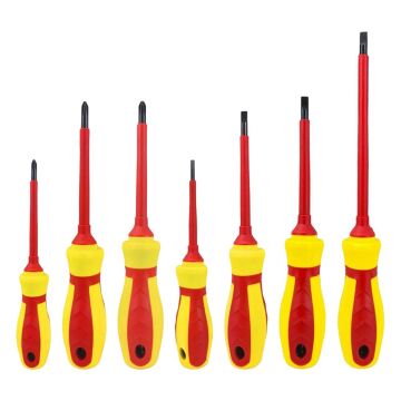 6498 Düz Yıldız İzoleli Tornavida Takımı 7 Parça