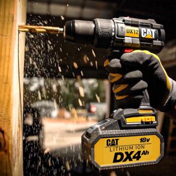 CAT DX12.2 18Volt/4.0Ah Li-ion Çift Akülü Kömürsüz Profesyonel Şarjlı Darbeli Matkap