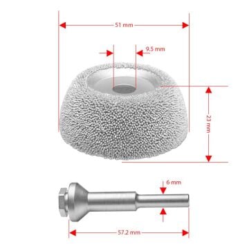 Kutzall CW200O230 İnce Diş Ahşap Çanak Törpü 51 mm