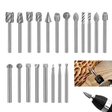 6590 Mini Ahşap Oyma Freze Uç Seti 20 Parça (Sap: 3mm)