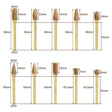 6588 Mini Karbür Freze Uç Seti 10 Parça (Sap: 3mm)