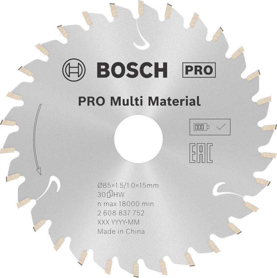 BOSCH Pro Multi Material 85 mm 30 Diş Elmas Daire Testere (Ahşap - Aluminyum için)