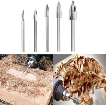 Rox Wood 0063 Gravür Ahşap Oyma Seti Dremel Uyumlu 5 Parça