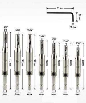 Rox Wood 0086 Kendinden Merkezlemeli Bits Saplı Matkap Ucu Seti 7 Parça