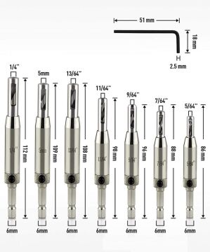 Rox Wood 0086 Kendinden Merkezlemeli Bits Saplı Matkap Ucu Seti 7 Parça