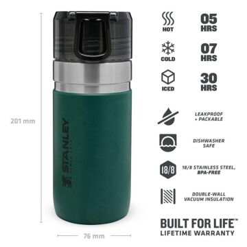 Stanley Vakumlu Go Paslanmaz Çelik Termos Yeşil 0.47 Lt