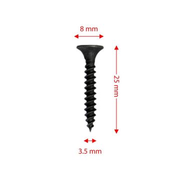 Rox 0342 Ahşap Şerit Vidası 3.5x25 mm (1000 Adet Vida)