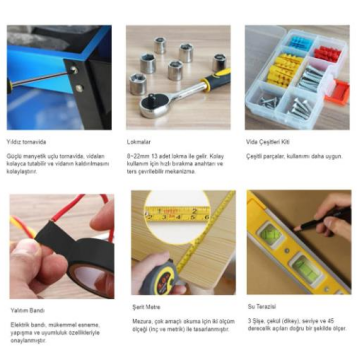 5566 Ev İçin Tamir Bakım Alet Takım Çantası İçi Dolu 108 Parça