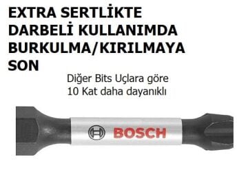 BOSCH Impact Control PH2 - PZ2x65 Çift Taraflı Yıldız Bits Uç (Torklu Vidalamalar için)