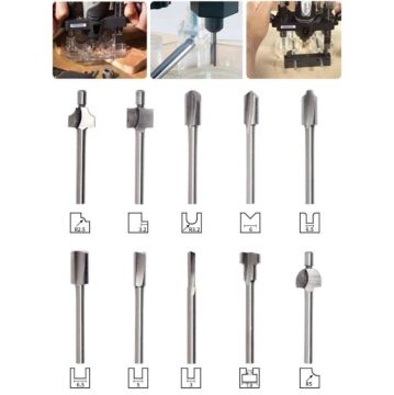 Gravür Ahşap Freze Uç Seti 10 Parça Dremel Uyumlu