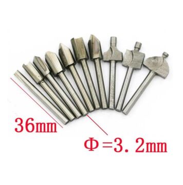 Gravür Ahşap Freze Uç Seti 10 Parça Dremel Uyumlu