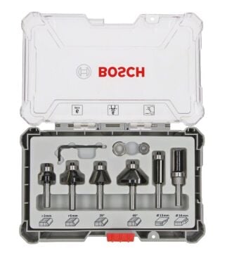 BOSCH 6 mm Saplı Profesyonel Ahşap Freze Bıçak Seti 6 Parça (2607017468)