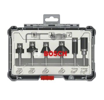 BOSCH 6 mm Saplı Profesyonel Ahşap Freze Bıçak Seti 6 Parça (2607017468)