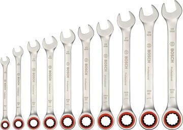 BOSCH Profesyonel 10 Parça Cırcır Kombine Anahtar Takımı (1600A02AU0)