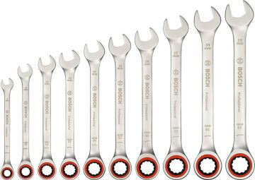 BOSCH Profesyonel 10 Parça Cırcır Kombine Anahtar Takımı (1600A02AU0)