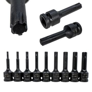 6501 Havalı Uzun RIBE Uçlu 1/2'' Lokma Takımı 9 Parça