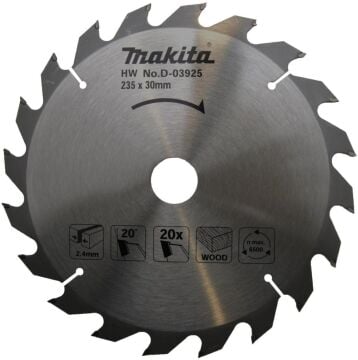 MAKİTA D-03925 Daire Testere 235x2.4x30 20 Diş