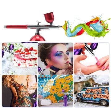 Rox 0068 Entegre Kompresörlü Akülü Airbrush Mini Boya Tabancası
