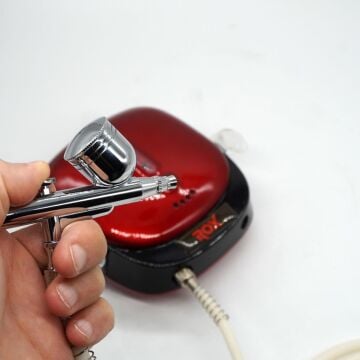 Rox 0066 Akülü Airbrush Kompresör Mini Boya Tabancası Seti