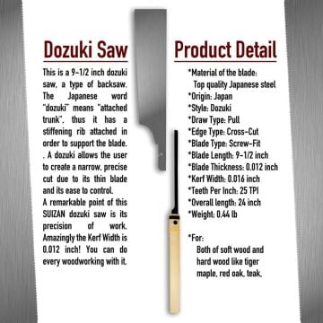 SUIZAN Dozuki Dovetail Japon Testeresi 24 cm