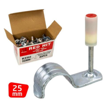Red Hit MX004 25mm Boru Sabitleme Kelepçeli Barutlu Çivi (80 li Paket)