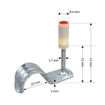 Red Hit MX004 25mm Boru Sabitleme Kelepçeli Barutlu Çivi (80 li Paket)