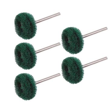 6205X5 5'li Paket Pimli Aşındırıcı Temizleme Polisaj Keçe 25mm - Yeşil 180 Kum