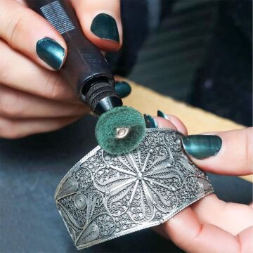 6205X5 5'li Paket Pimli Aşındırıcı Temizleme Polisaj Keçe 25mm - Yeşil 180 Kum