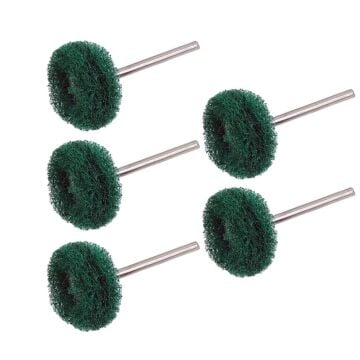 6205X5 5'li Paket Pimli Aşındırıcı Temizleme Polisaj Keçe 25mm - Yeşil 180 Kum