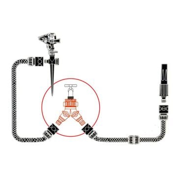 Daye DY8002L Çift Çıkışlı Vanalı Musluk Adaptörü 3/4'' - 1''