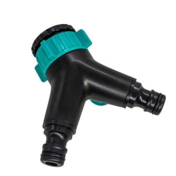 Daye DY8002L Çift Çıkışlı Vanalı Musluk Adaptörü 3/4'' - 1''