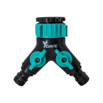Daye DY8002L Çift Çıkışlı Vanalı Musluk Adaptörü 3/4'' - 1''
