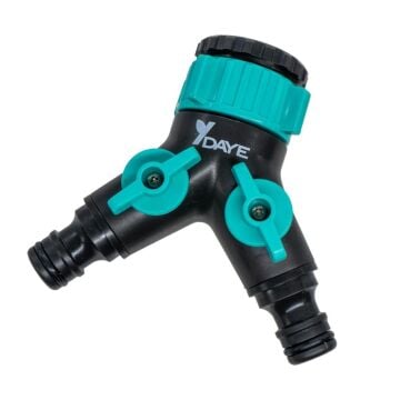 Daye DY8002L Çift Çıkışlı Vanalı Musluk Adaptörü 3/4'' - 1''