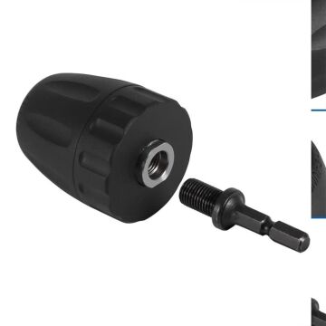 6204 Anahtarsız Plastik Mandren 0.8-10mm 3/8''-24UNF (Bits Sap Adaptörlü)