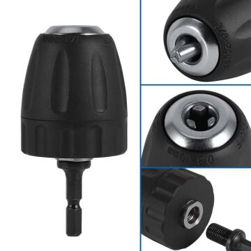 6204 Anahtarsız Plastik Mandren 0.8-10mm 3/8''-24UNF (Bits Sap Adaptörlü)