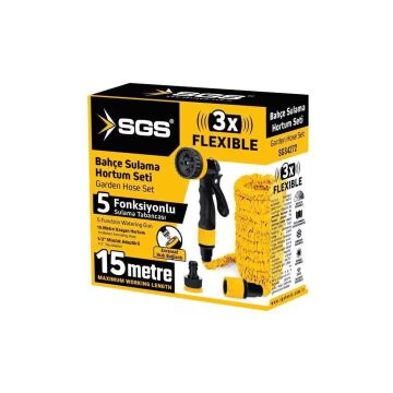 SGS 5472 7 FONKSİYONLU BAHÇE SULAMA HORTUM SETİ (5-15 Metre)