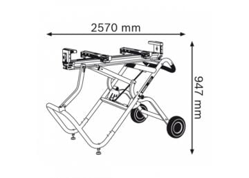 BOSCH GTA 2500 Gönye Kesme İçin Tekerli Çalışma Tezgahı