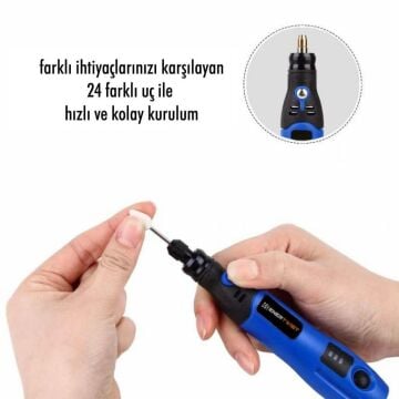 BN5 PT3602 Mini Hobi Gravür Şarjlı Taşlama Entegre Akülü