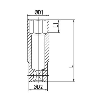 İzeltaş 1/2'' Altı Köşe Havalı Derin Lokma Anahtar 19 mm