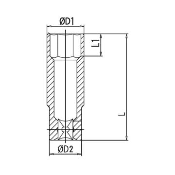 İzeltaş 1/2'' Altı Köşe Havalı Derin Lokma Anahtar 19 mm