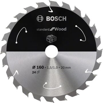 BOSCH 160x20x1,5 mm 24 Diş Ahşap Elmas Daire Testere Bıçağı