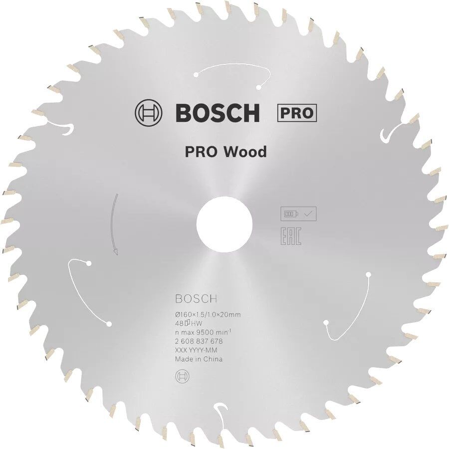 BOSCH PRO Wood  160x20x1,5 mm 48 Diş Ahşap Elmas Daire Testere Bıçağı