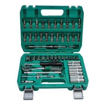 6577 Lokma ve Lokmalı Bits Uç Takımı 1/4'' - 53 Parça (72 Diş Cırcır Kollu)