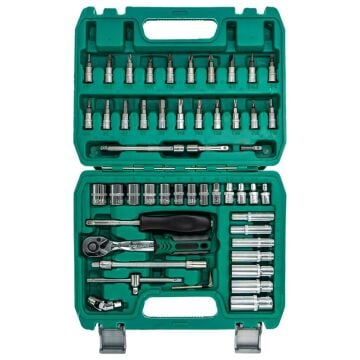 6577 Lokma ve Lokmalı Bits Uç Takımı 1/4'' - 53 Parça (72 Diş Cırcır Kollu)