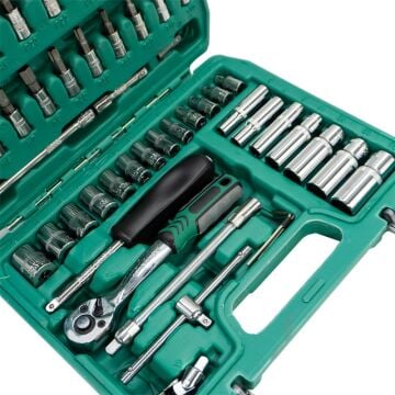 6577 Lokma ve Lokmalı Bits Uç Takımı 1/4'' - 53 Parça (72 Diş Cırcır Kollu)